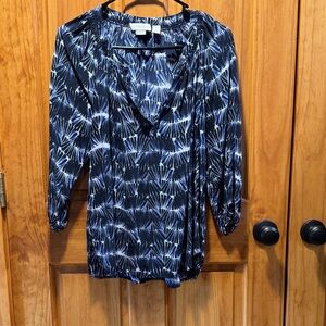 Cynthia Rowley Black and White Patterned Blouse